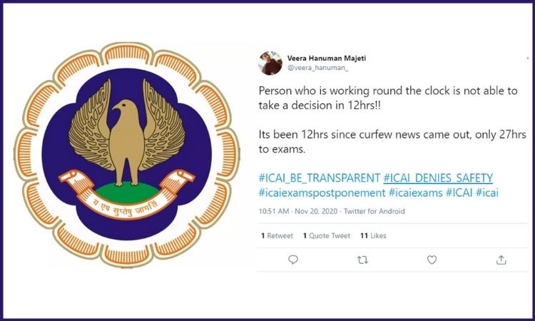 CA का एग्जाम कल, छात्रों के सवाल पर अब तक चुप है ICAI, #ICAI_BE_TRANSPARENT किया ट्रेंड